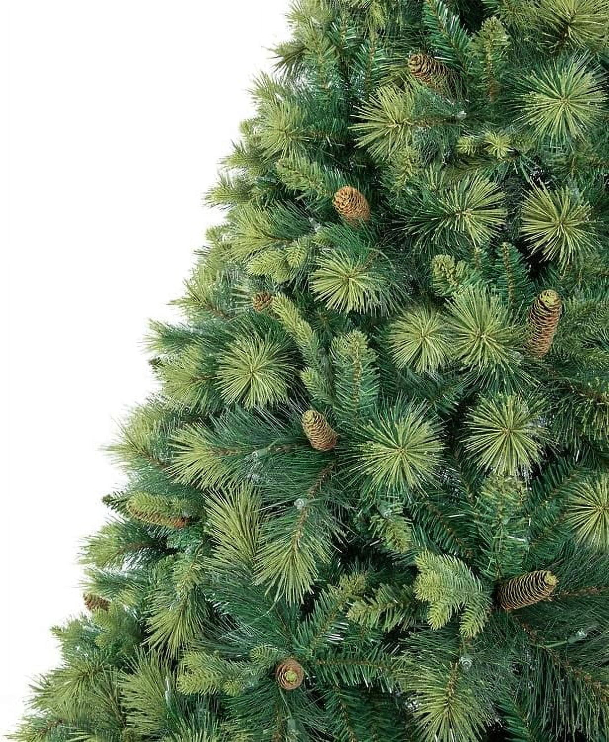 Naomi Home 7.5ft Christmas Tree with Lights, Realistic Traditional Christmas Tree Prelit with Pine Cones, Foot Pedal 1556 Branch Tips, 750 Warm Lights and Metal Stand, Aritificial Christmas Tree