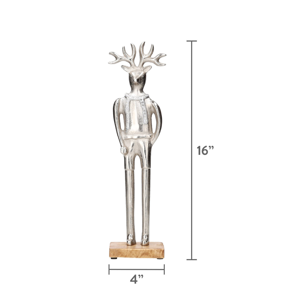Metal Deer Man Christmas Decoration, Silver, 16", by Holiday Time