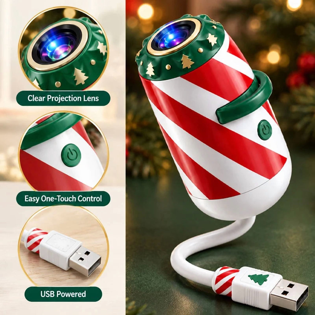 2027 Christmas Projector Light with 12 Films, USB Powered Holiday Projection Lamp with Clear Lens & One-Touch Control, Adjustable Christmas Car Ceiling & Room Decor