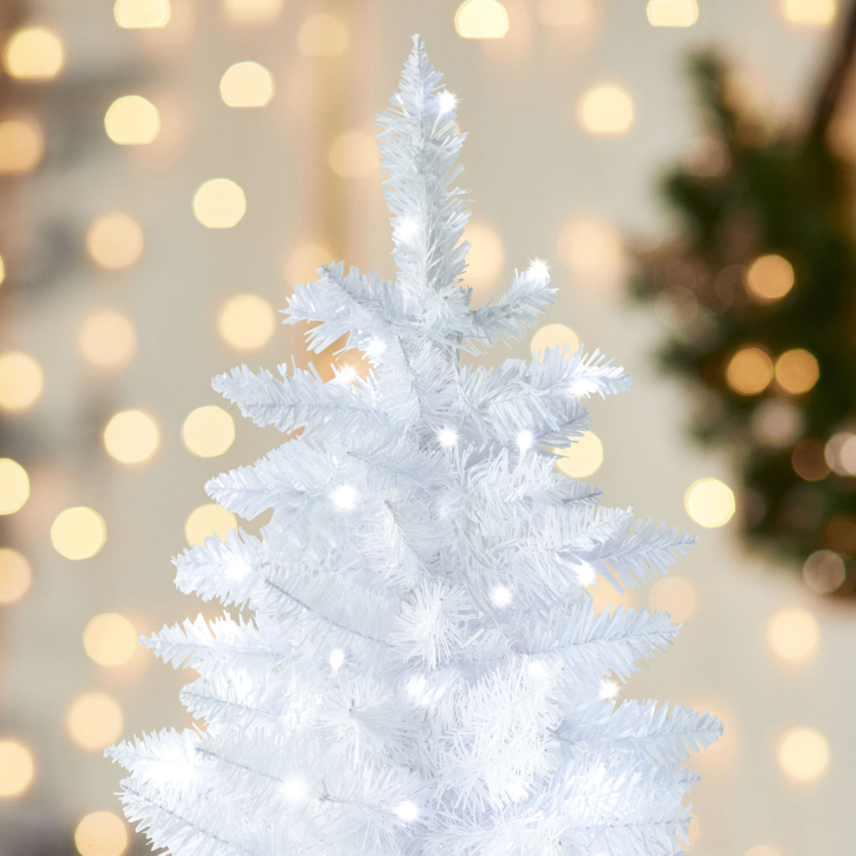 VEIKOUS 6.5ft Pre-lit Pencil Christmas Tree Slim w/250 LED Lights & Metal Stand, Green