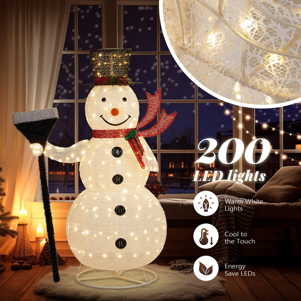 UBesGoo 5ft Lighted Snowman,Pop-Up Design Christmas Outdoor Decor Holiday Decoration