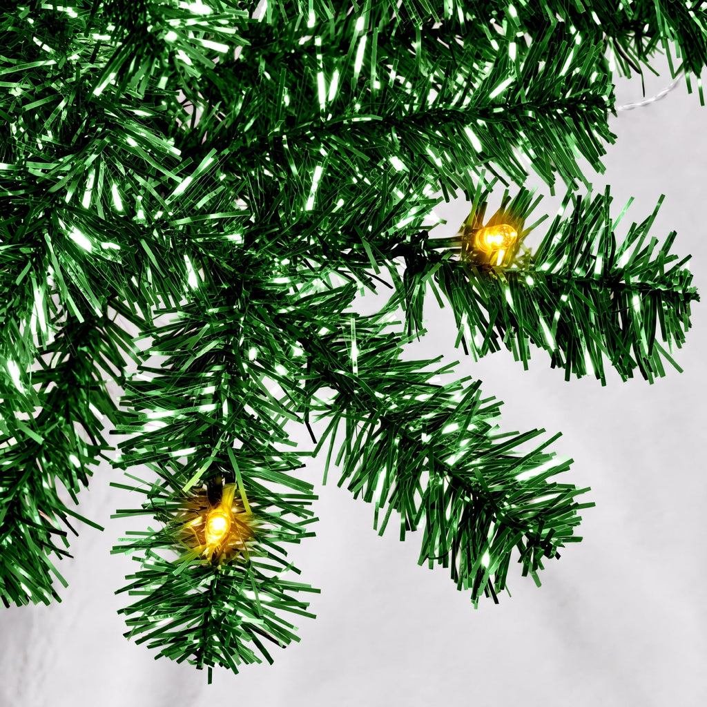 Best Choice Products 4ft Prelit Colored Christmas Tree, Artificial Tree Holiday Decor w/ 70 LED Lights - Baby Blue Tinsel