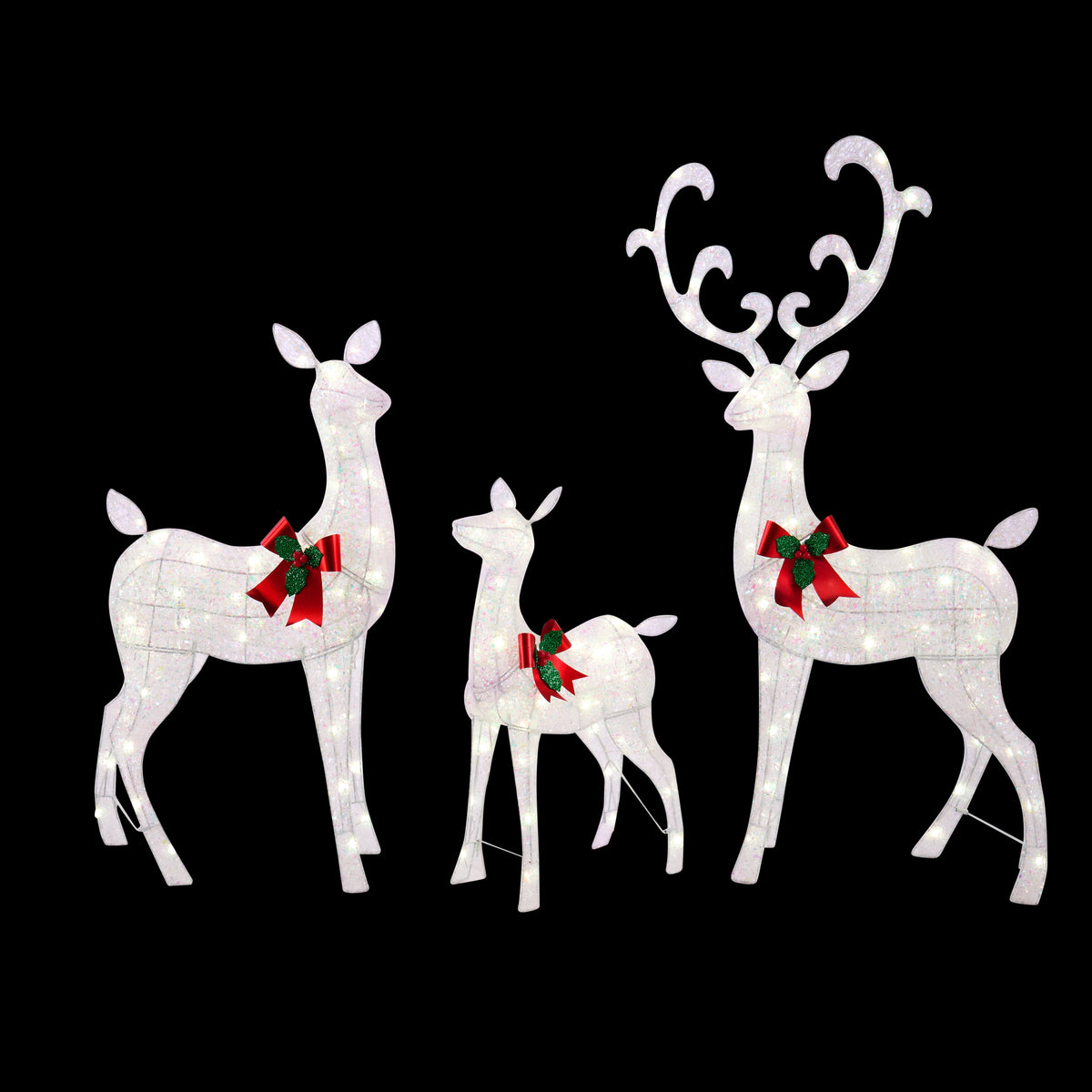 Light-Up LED Christmas Set of 3 Deer Family Decoration Set, by Holiday Time