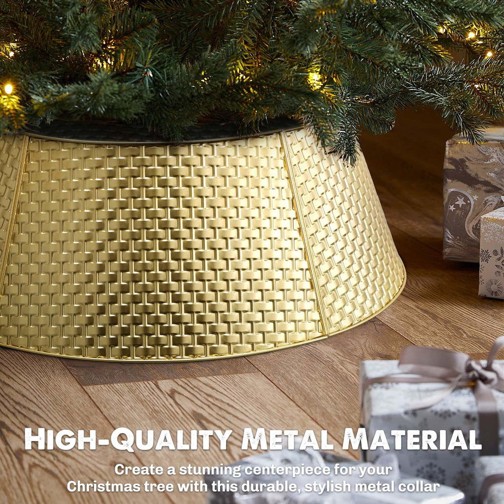 Ayieyill 28 inch Christmas Tree Collar, Christmas Tree Skirt for Christmas Tree Decorations | Metal