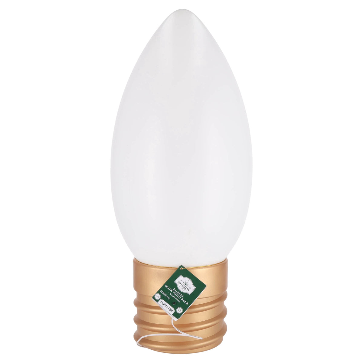 Indoor/Outdoor Light-Up Blow Mold Bulb Christmas Decoration with 10 Modes, White, 24", by Holiday Time