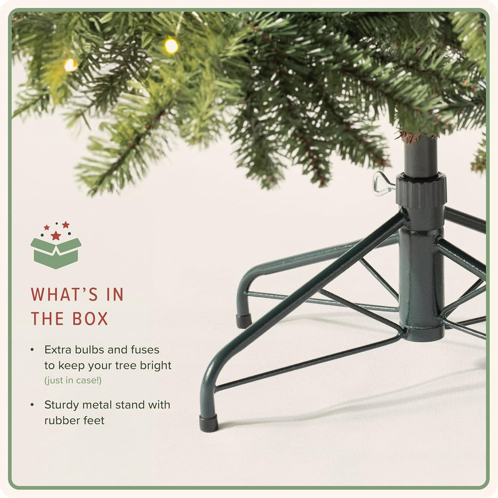 Treetopia Heritage Balsam Spruce - Artificial Indoor Christmas Tree, Hinged Branches, Holiday Decor, Twinkly LED, 6ft