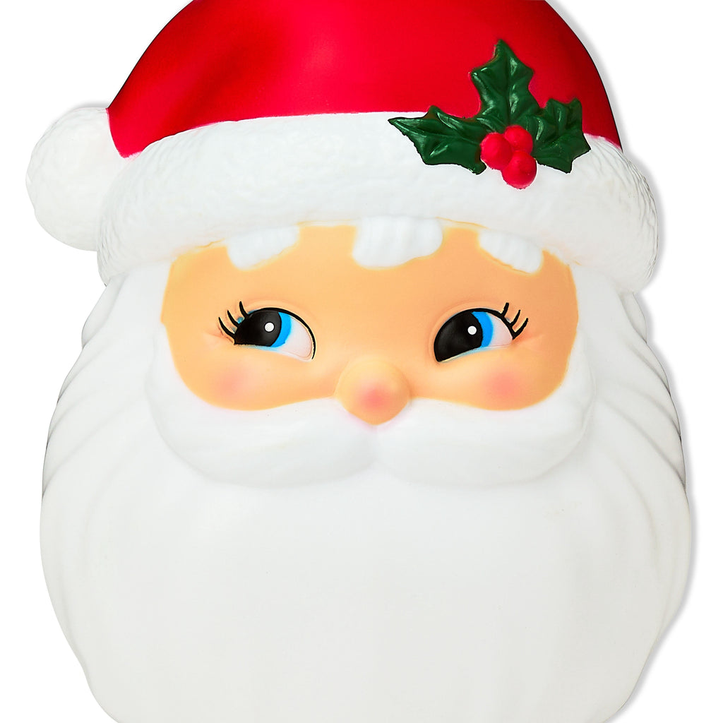 Light-Up Santa Head Hanging Christmas Decoration, Red and White, 10", by Holiday Time