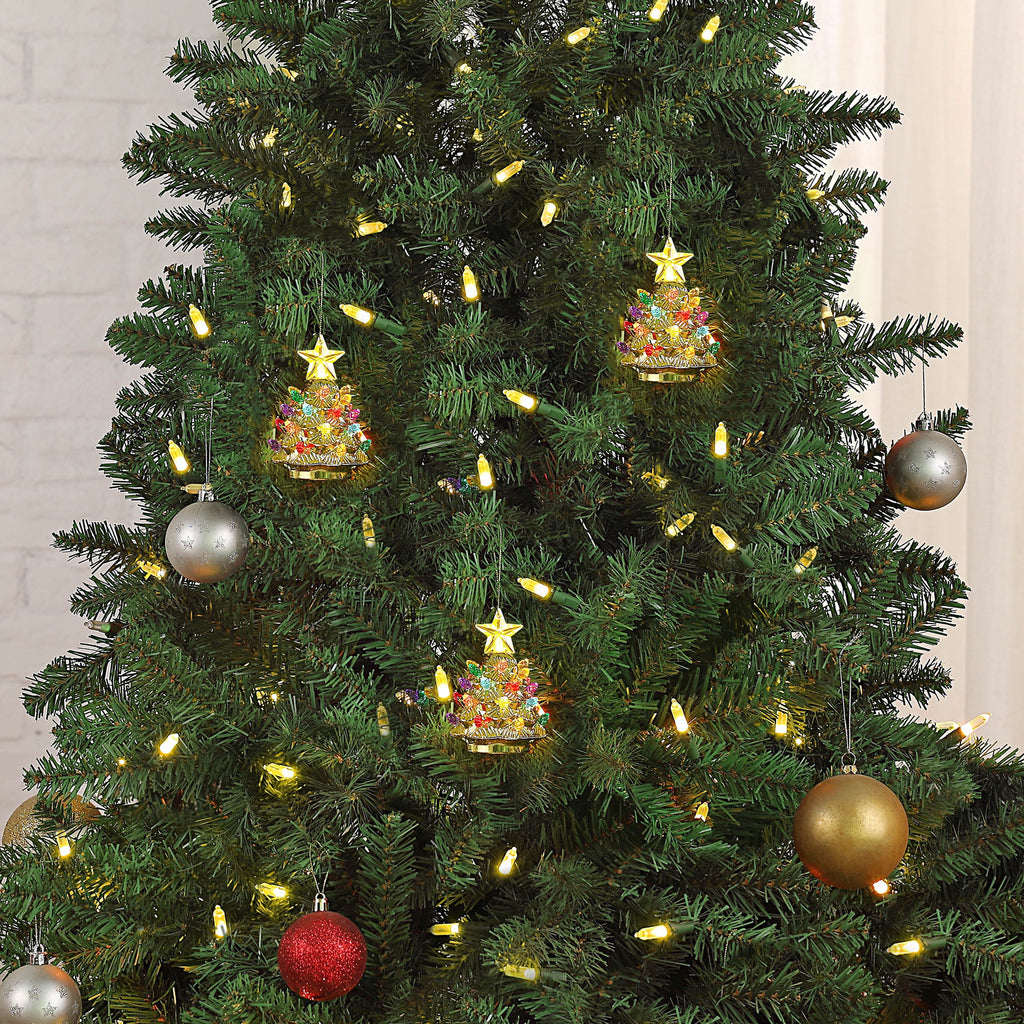 Mr. Christmas Nostalgic Ceramic Tree Ornaments - Green, Set of 3