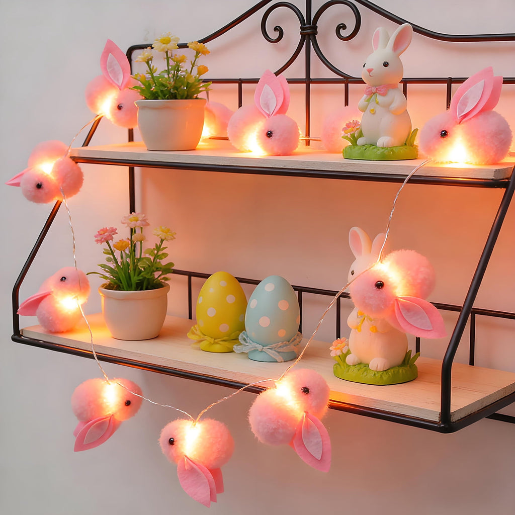 XGFHYJEH Easter Light Bunny String Lights Battery Operated 2M 20LED Fairy String Lights for Easter Decor Indoor Bedroom Patio Spring Theme Party Decor