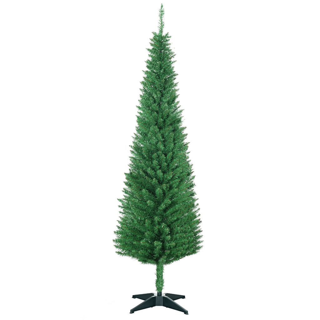 HOMCOM 8' Artificial Christmas Tree Holiday Home Décor, 618 Tips, Black