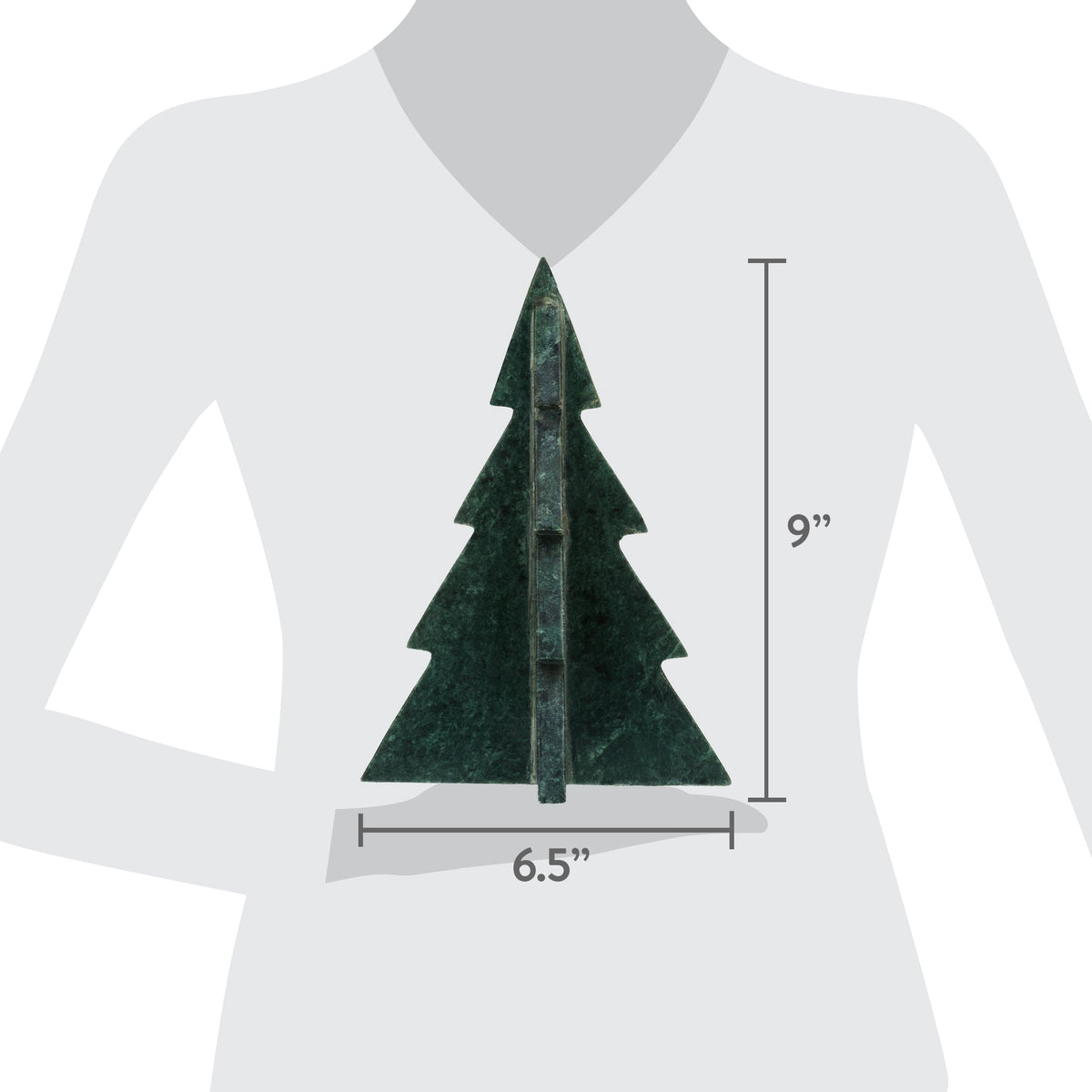 Marble Tree Christmas Decoration, Green, 8.5", by Holiday Time