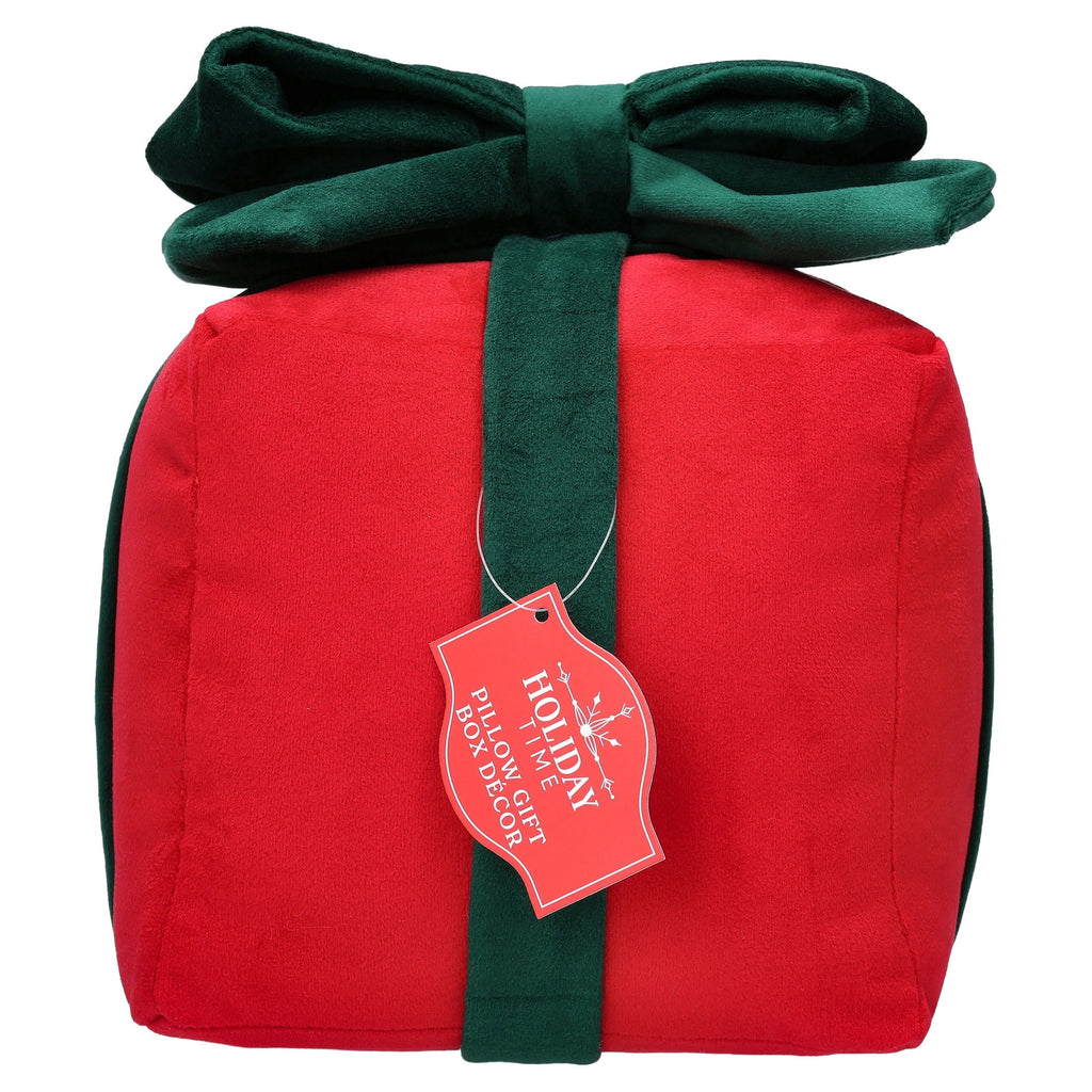 Fabric Gift Box Christmas Decoration, Red and Green, 8", by Holiday Time