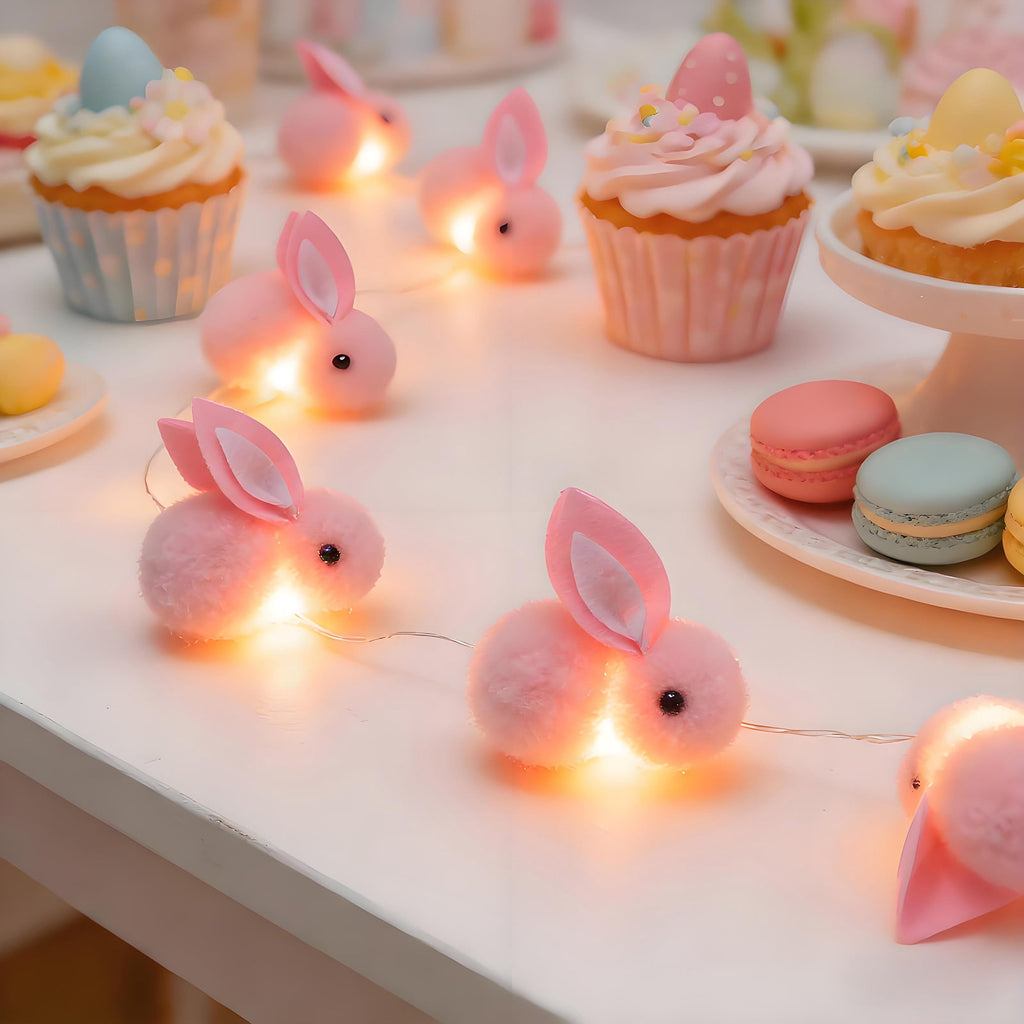 XGFHYJEH Easter Light Bunny String Lights Battery Operated 2M 20LED Fairy String Lights for Easter Decor Indoor Bedroom Patio Spring Theme Party Decor