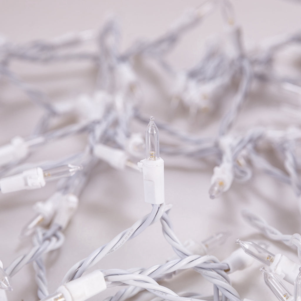 Indoor/Outdoor 300-Count LED Mini Christmas String Lights, Warm White, White Wire, 62.3', by Holiday Time