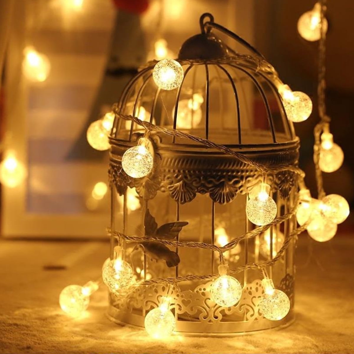 21Ft 30 LED Solar Fairy String Lights, Outdoor Pathway Landscape Night Lights Garden Crystal Ball Decorative Wall Lights Waterproof for Home Garden, Patio, Yard, Home Decoration