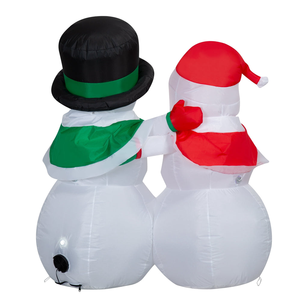 Multicolor Light Show Snow Couple Christmas Airblown Yard Inflatable, 4', by Holiday Time