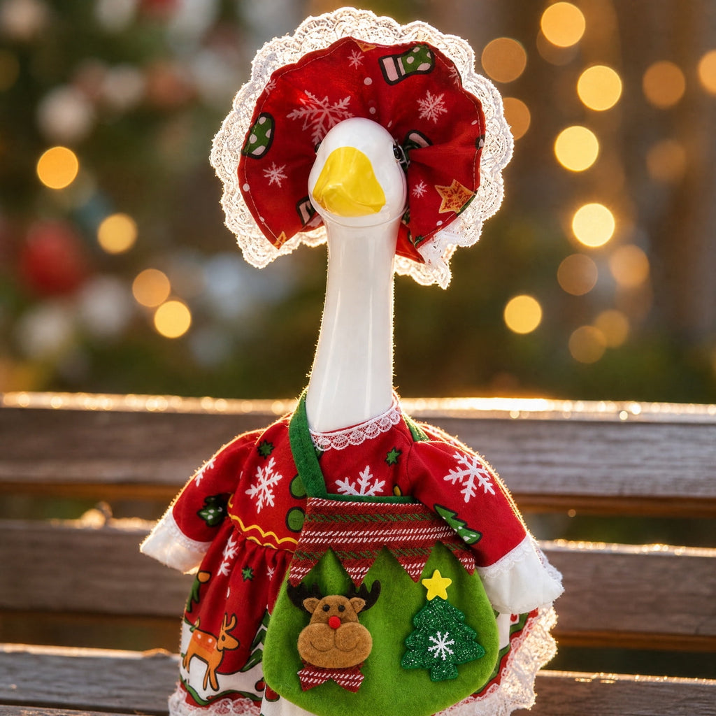 Lzobxe Porch Goose Clothes, Casual Style Lawn Yard Garden Decor for 23" High Cement or Plastic Geese, Goose Costume for All Season and Occasiona