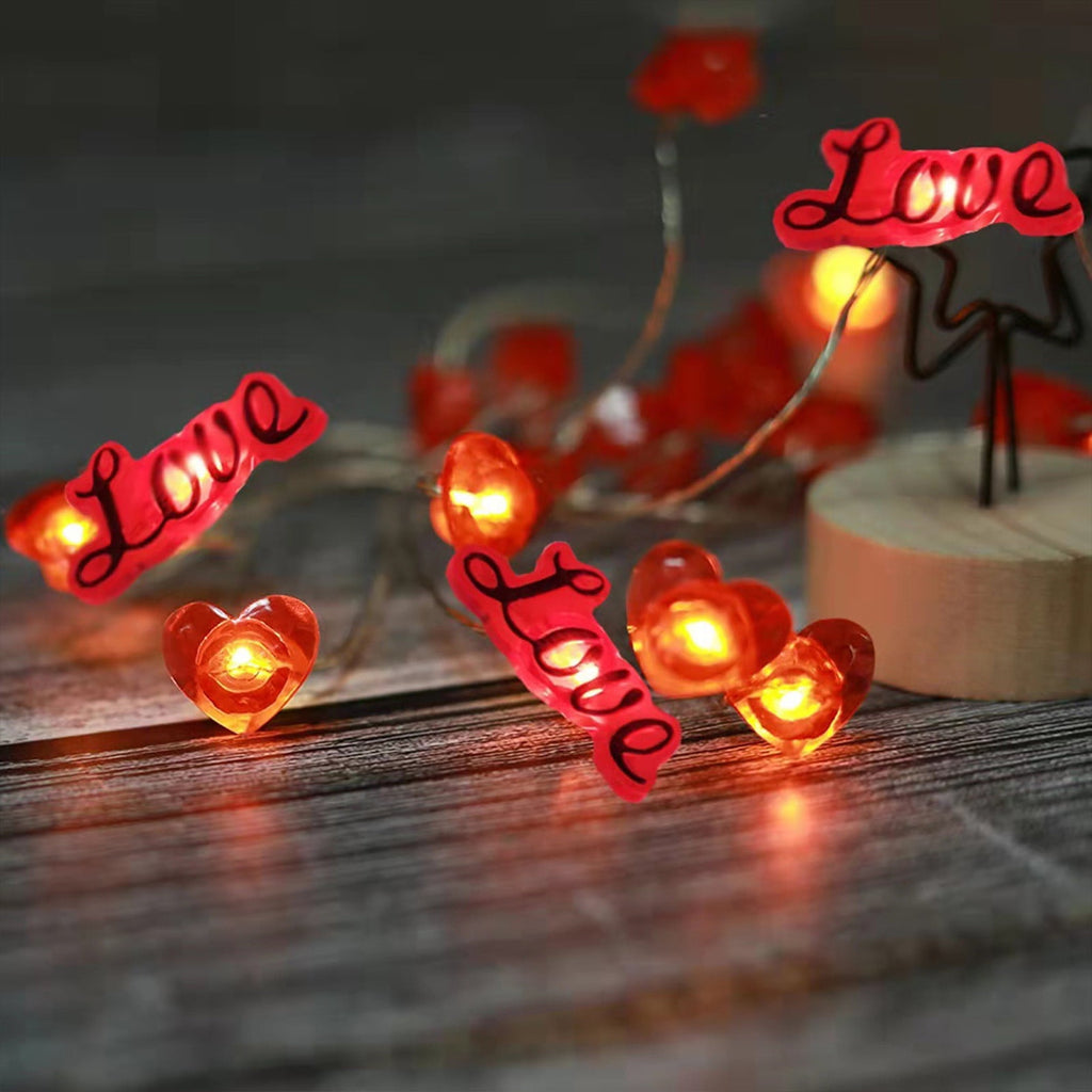 XGFHYJEH 5ft Valentines Day Decorations, Valentines Day Lights, Valentines String Lights, Valentine's Day Decor, Heart String Lights, Battery Operated