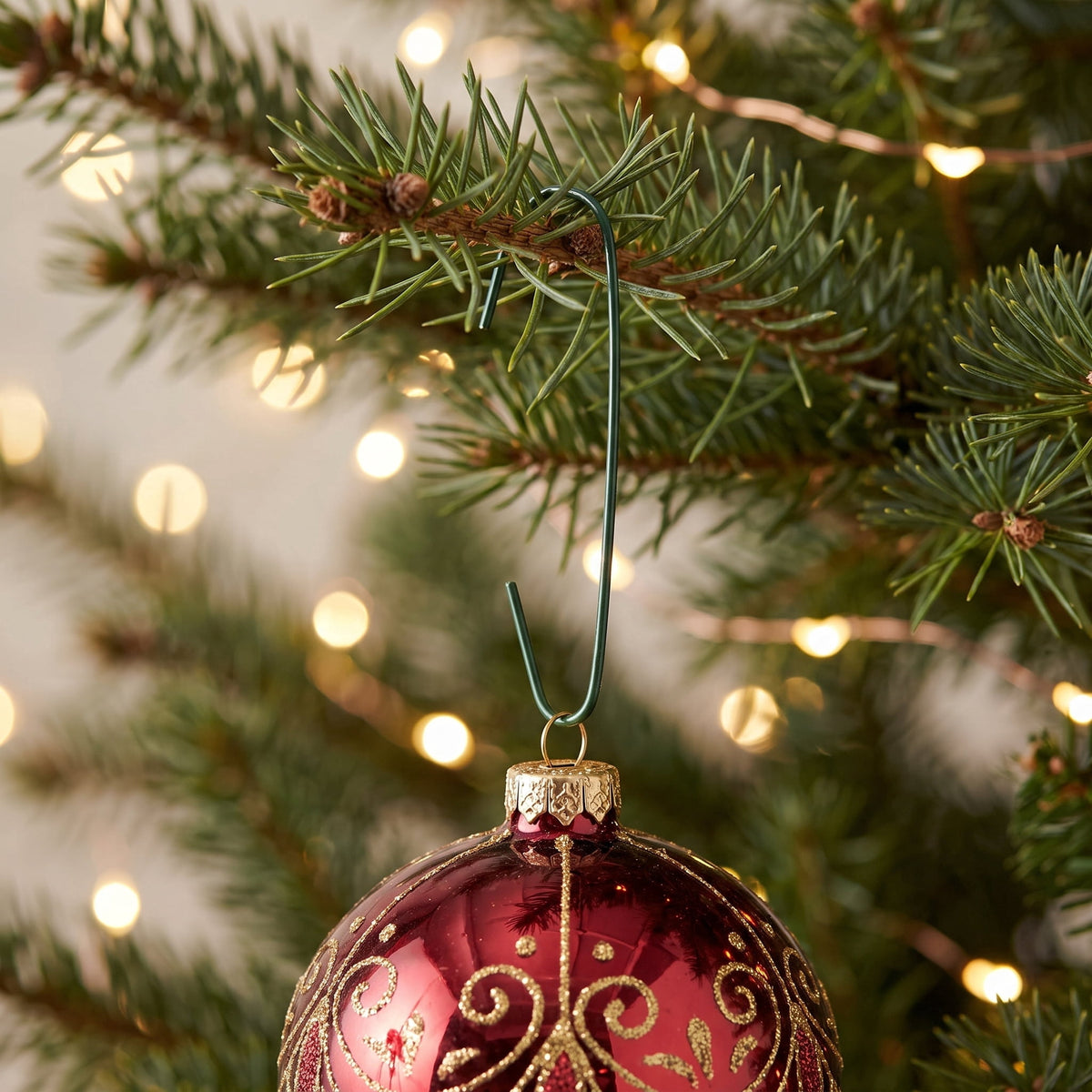 Green Jumbo Christmas Ornament Hooks, 2.5", 100 Count, by Holiday Time