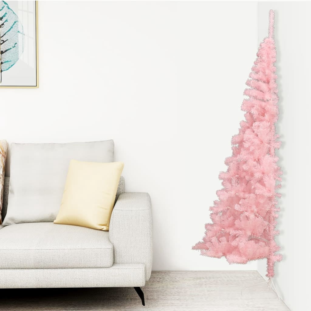 vidaXL Christmas Tree Decoration Artificial Half-Circle Tree with Stand PVC