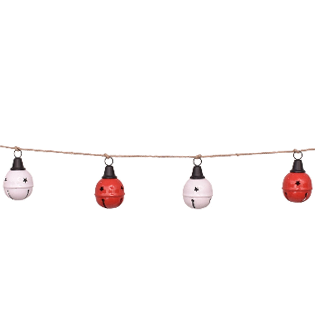 Metal Jingle Bell Christmas Garland, Red and White, 6', by Holiday Time