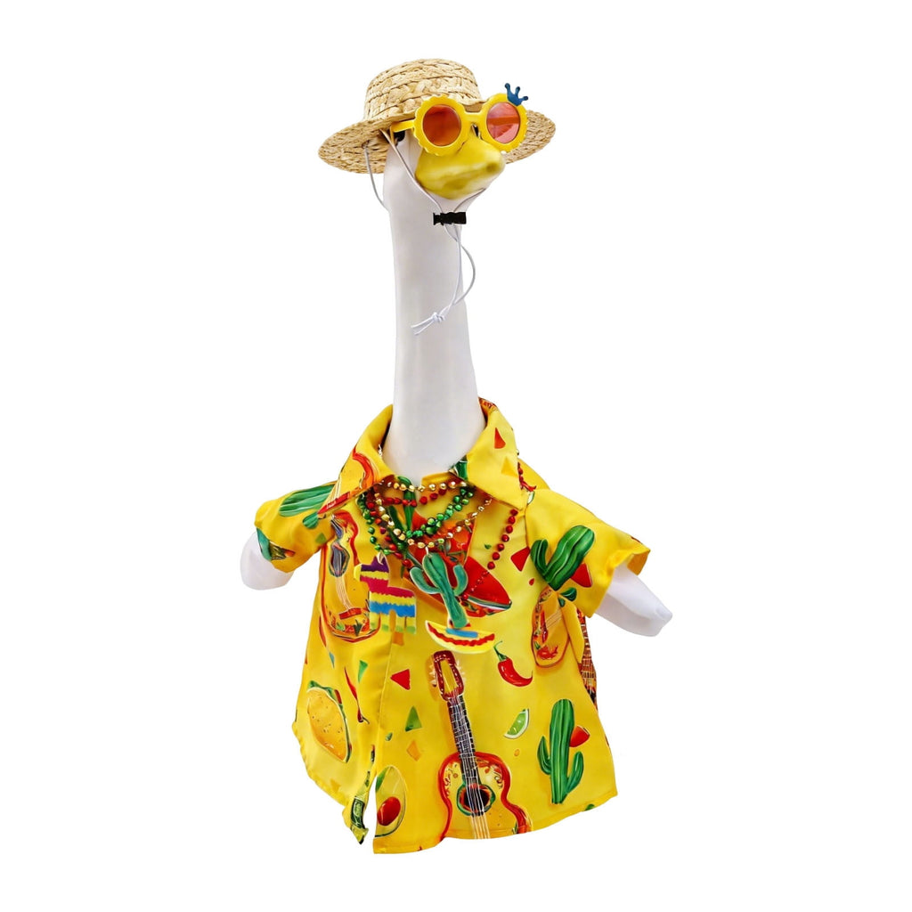 Lzobxe Porch Goose Clothes, Casual Style Lawn Yard Garden Decor for 23" High Cement or Plastic Geese, Goose Costume for All Season and Occasiona