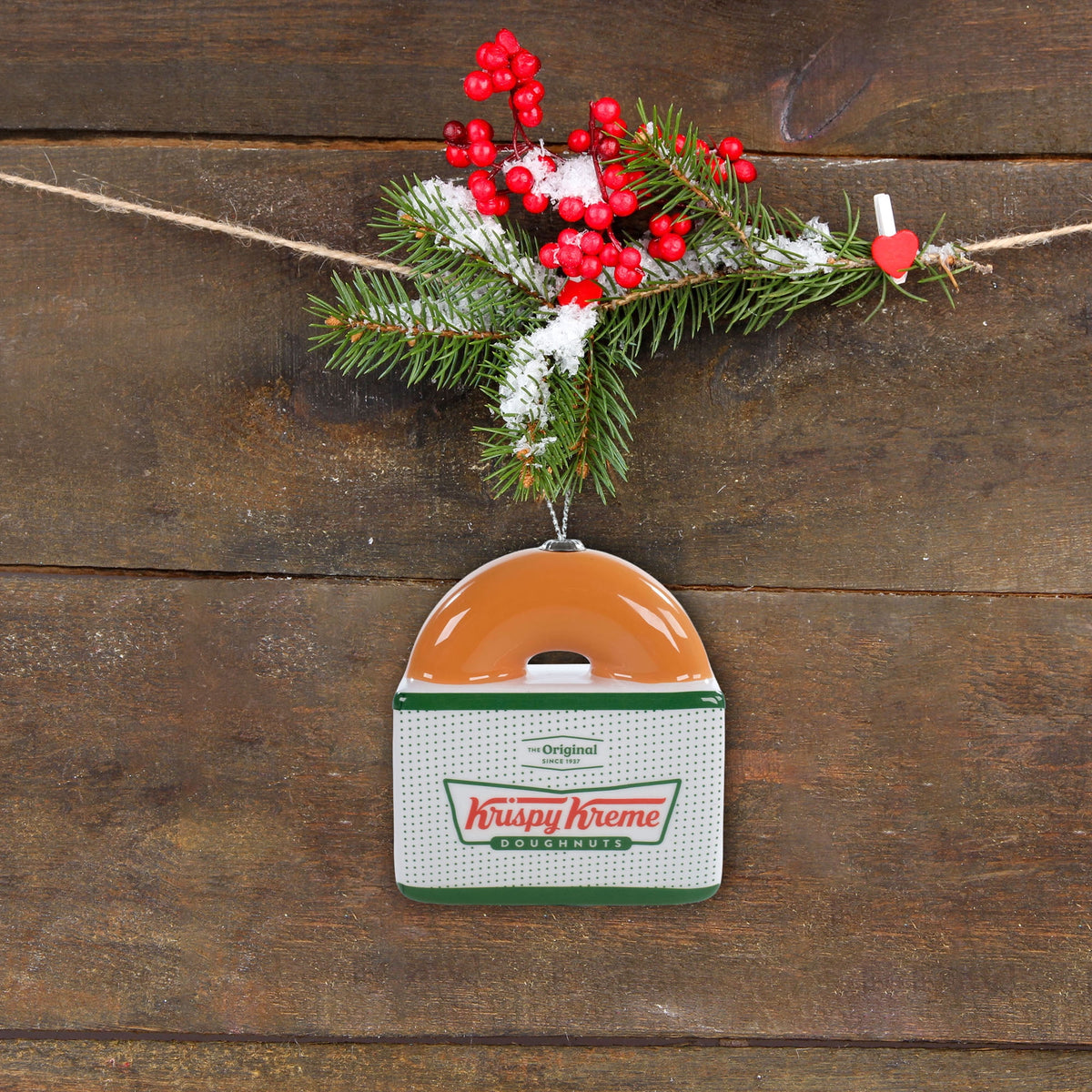 Krispy Kreme Doughnut Box Figural Christmas Tree Ornament