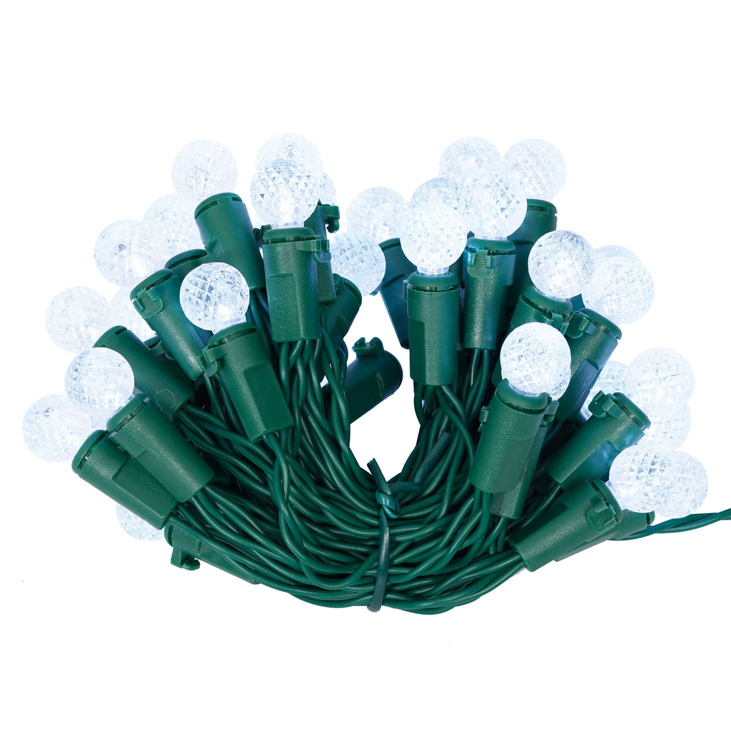 Indoor/Outdoor 50-Count LED 8-Function G12 Christmas String Lights, Warm White, Green Wire, 12.5', by Holiday Time