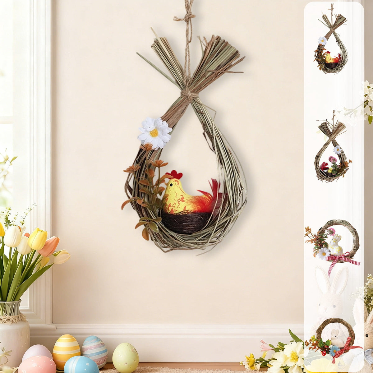 XGFHYJEH Easter Lighted Window Decorations, Easter Egg Lights, Easter Lights, Egg String Lights, Easter Decorations Indoors, Easter Hanging Decoration