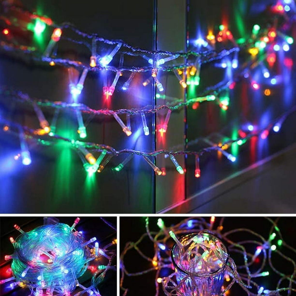 33ft 100 LED Christmas String Lights, 8 Modes Twinkle Fairy Lights Main Plug in, Waterproof Connectable Decorative Light for Wedding Party Christmas Tree Halloween, Blue