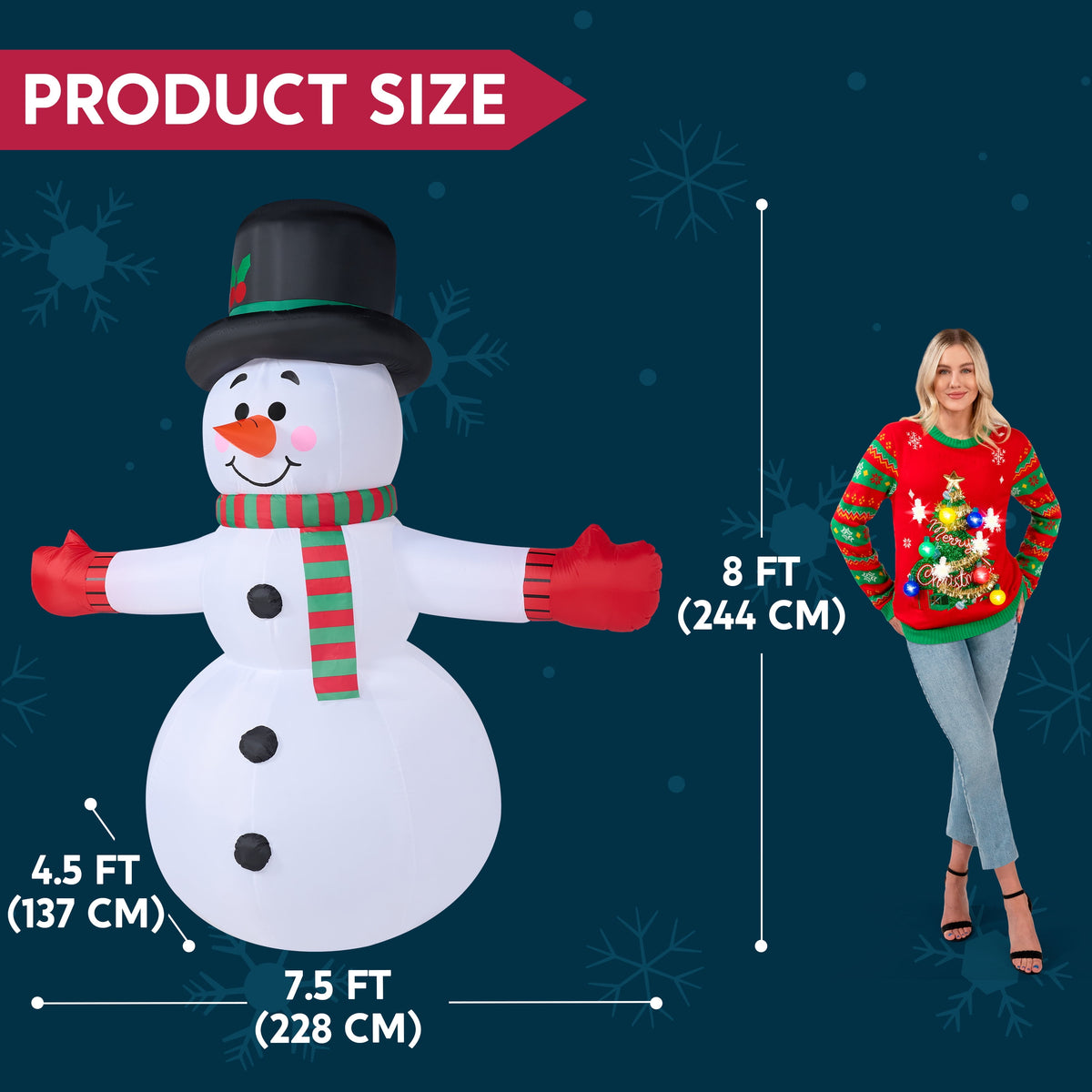 Joyfy 6 FT Christmas Inflatables Snowman Outdoor Decorations,Snowman Christmas Blow Ups Yard Christmas with Built-in LEDs for Holiday Party Garden Lawn Decor