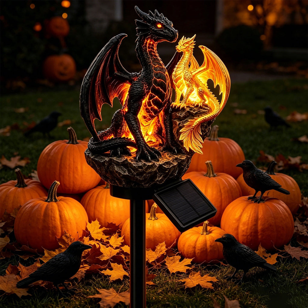 Clearance! Solar Garden Lights, 17 Inch Solar Dragon Stake Light Outdoor Waterproof, Mythical Dragon Statue with LED Glow for Patio Pathway, 1Pack