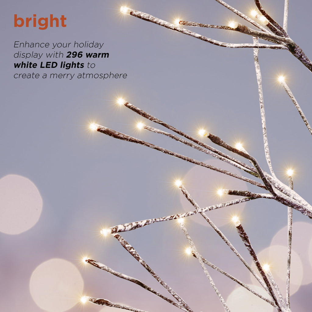 Alpine Corporation 71" High Indoor/Outdoor Artificial Flocked Christmas Tree with LED Lights, Brown