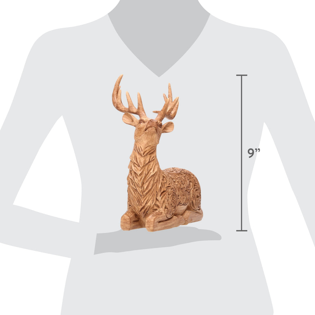 Resin Sitting Deer Christmas Decoration, Brown, 9", by Holiday Time