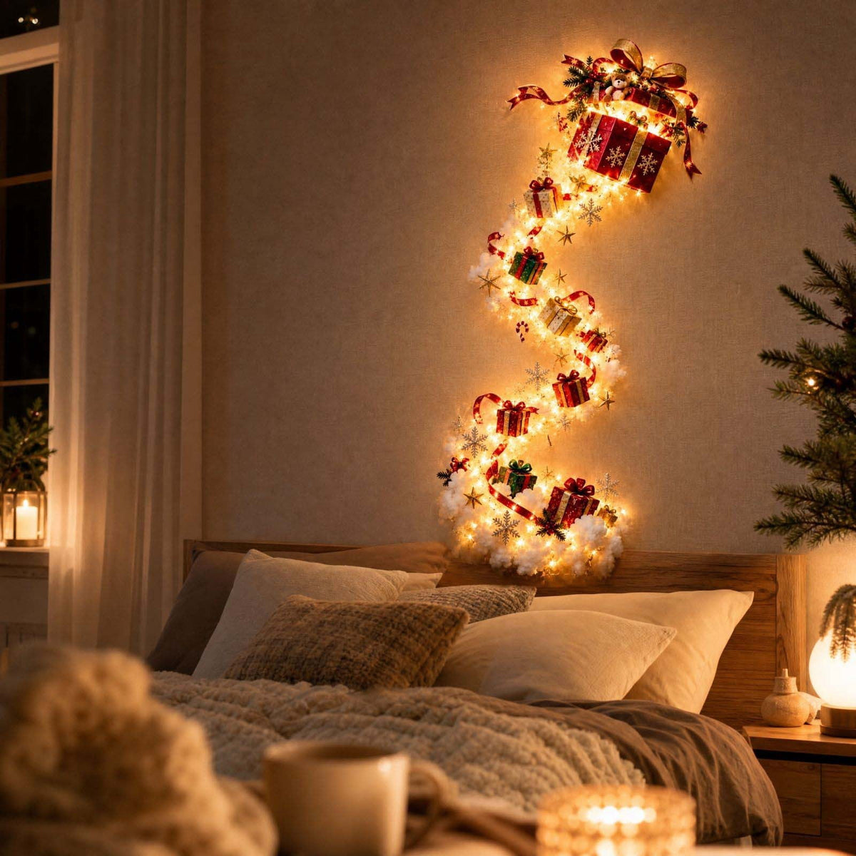 Snowman Magic Fountain, Flowing Snowflake LED Christmas Garden Light,Solar Power and Outdoor Garden Stake for Christmas Yard Decor