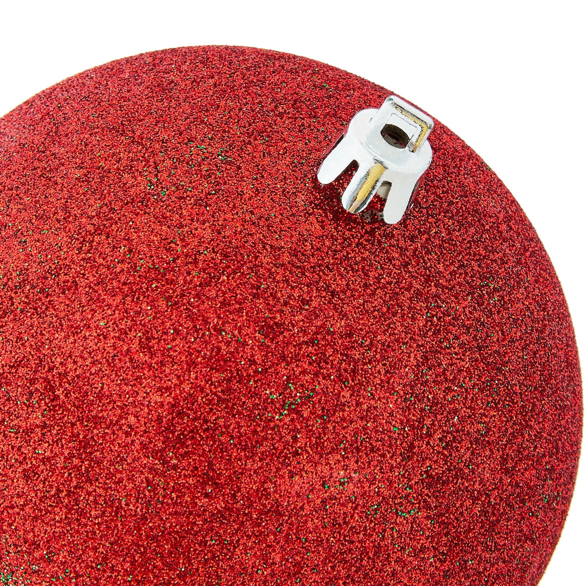 4-Count Red and Green Glitter Christmas Ornaments, 5", by Holiday Time