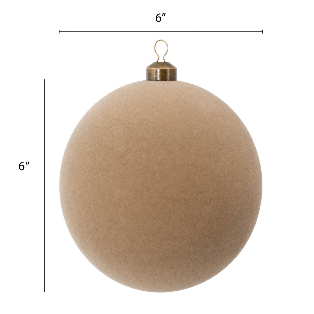 My Texas House 2-Count Gold Velvet-Feel Ball Shatterproof Christmas Ornaments, 7"