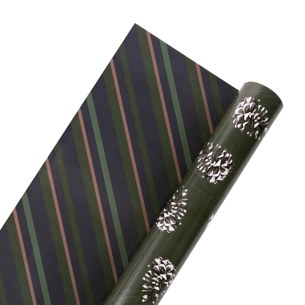 LaRibbons 30" x 33' Christmas Wrapping Paper Kraft Reversible Gift Wrap (2-pack)