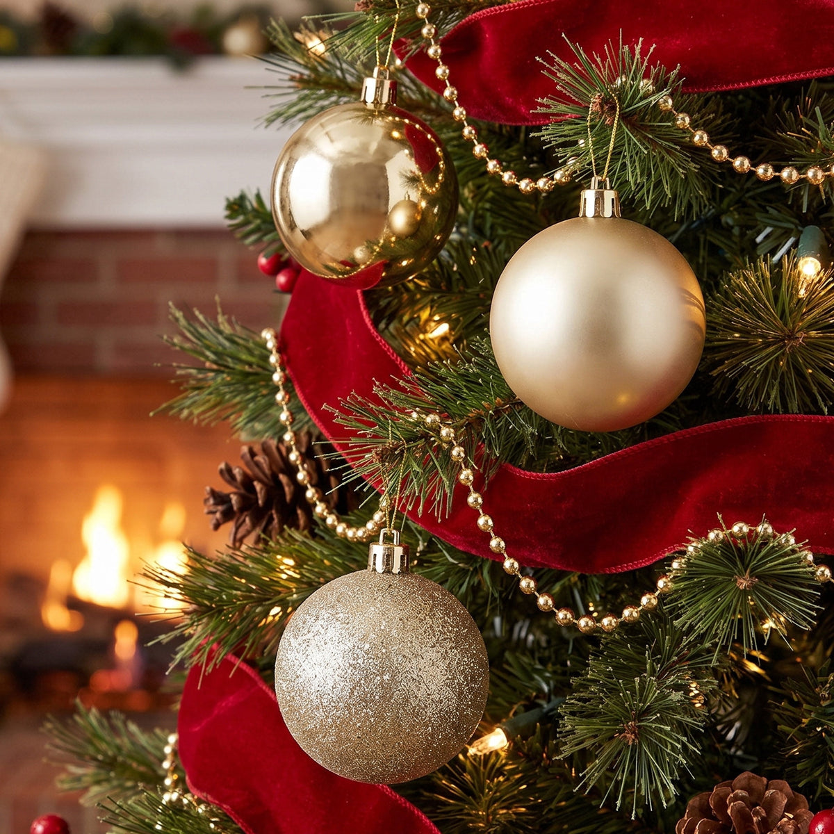 24-Count Red/Green/Gold Ball Shatterproof Christmas Ornaments, 2.8", by Holiday Time