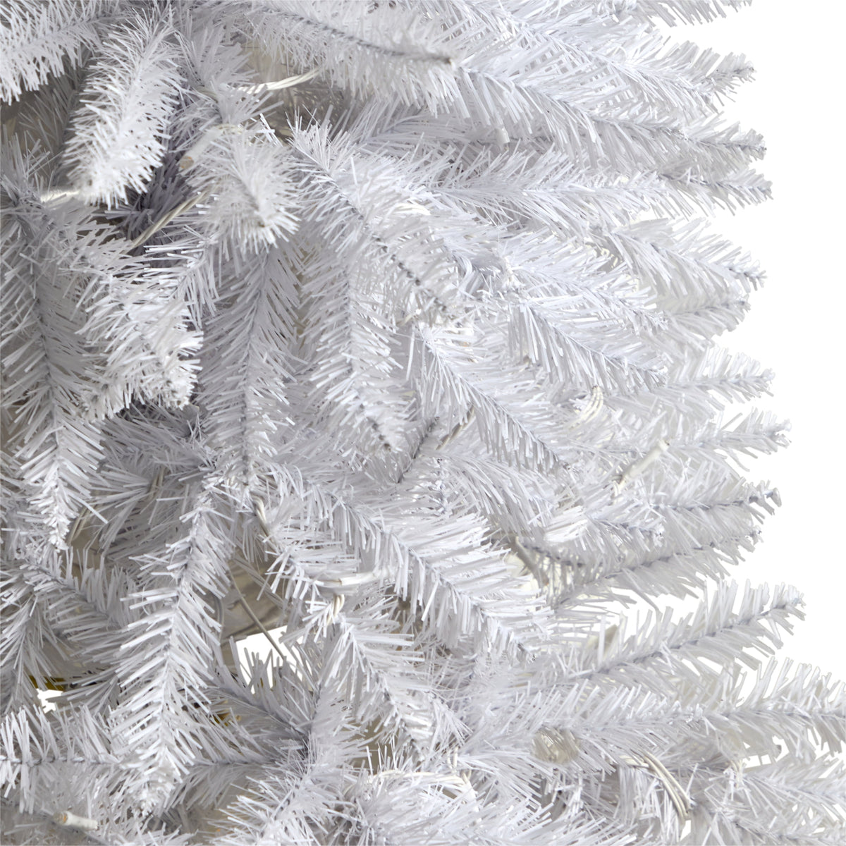Nearly Natural 3' White Slim Artificial Christmas Tree Prelit 50 Warm White LED Lights