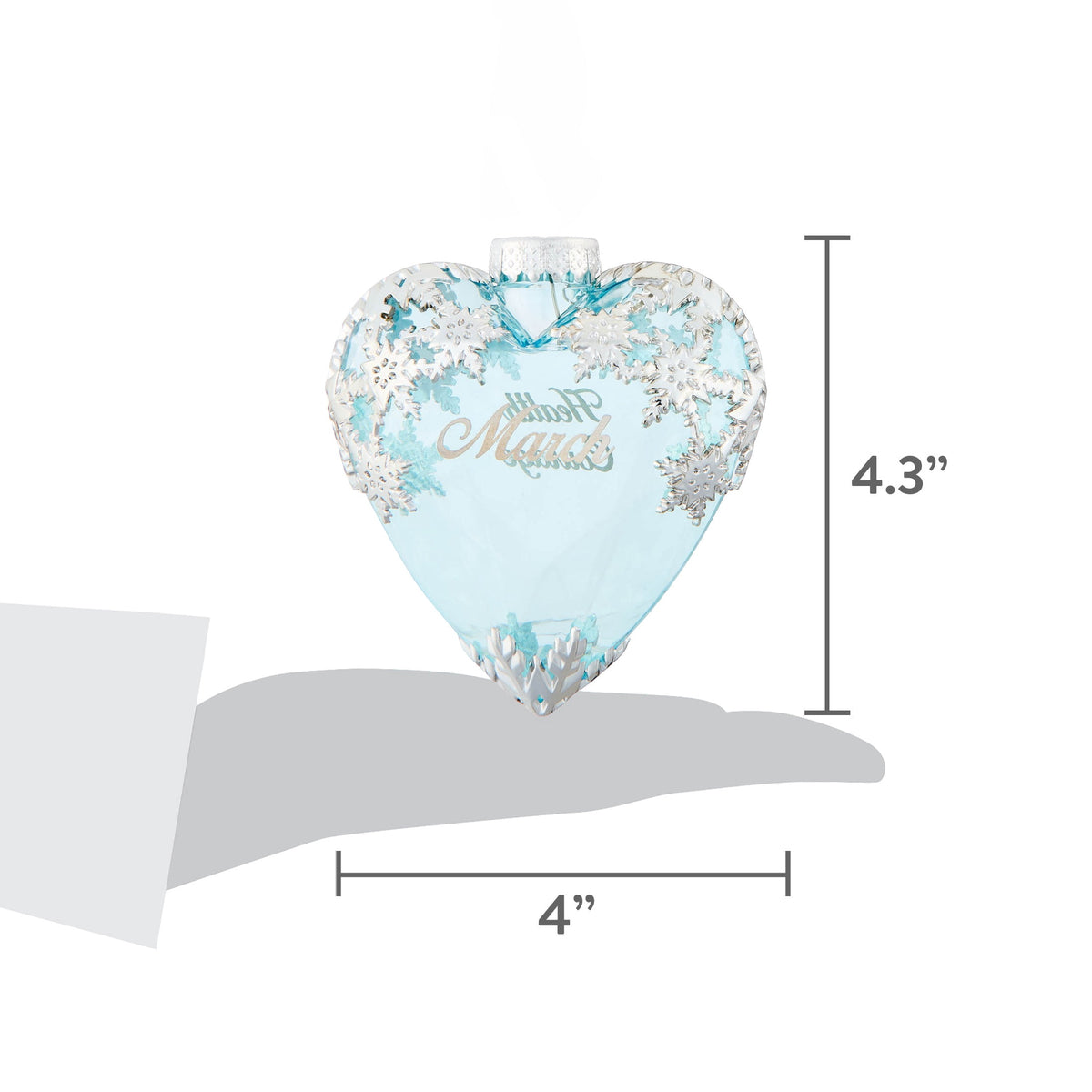 Icy Blue and Silver March Birthstone Christmas Ornament, 4.3", by Holiday Time