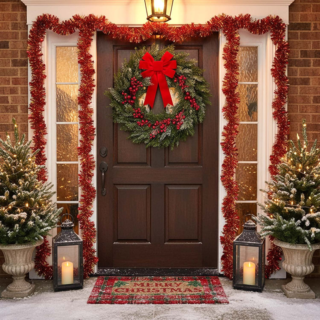 Ayieyill 33ft Tinsel Garland Hanging Christmas Tree Garland for Christmas Tree Decorations Indoor, Iridescent