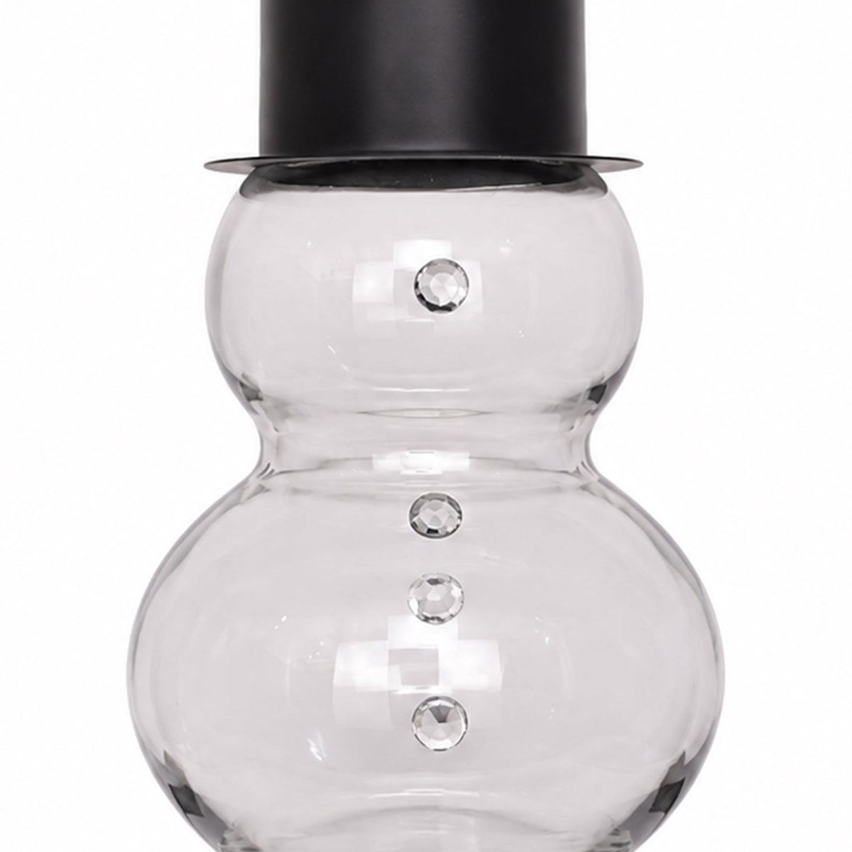 Glass Snowman with Metal Hat Christmas Decoration, Clear and Black, 30", by Holiday Time