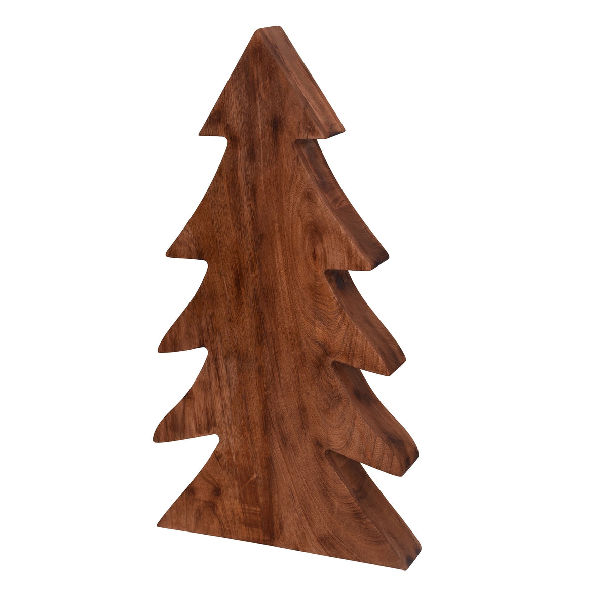 Holiday Time Wood Decorative Christmas Tree, Dark Natural Finish, Outdoor Porch Decor, 24 in