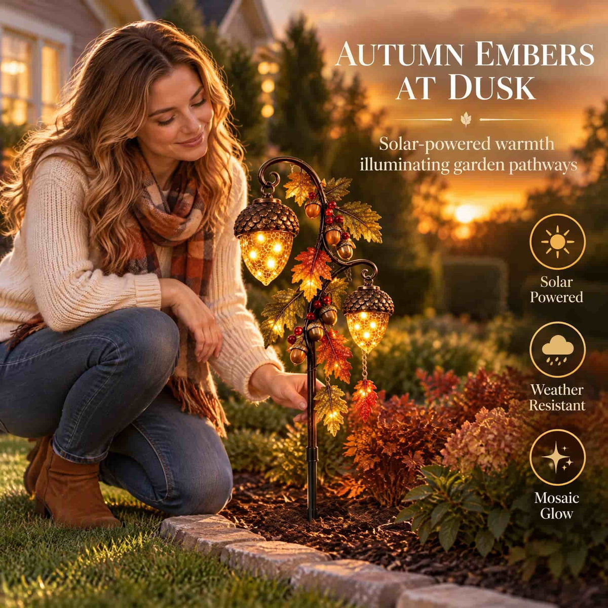 Luckky Christmas Bell Cascade Solar Yard Light, 39.37 Inch Warm White Cascading Bell Garden Stake Light, Solar‑Powered Outdoor Christmas Decor for Lawn, Garden, Pathway & Front Yard, 1 Pack