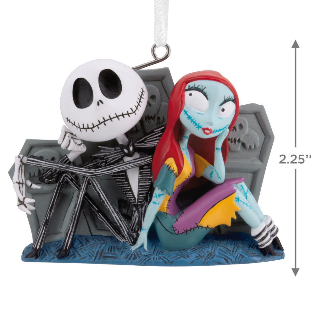 Hallmark Christmas Ornament (Disney Jack, Sally with Tombstones), 1 Count