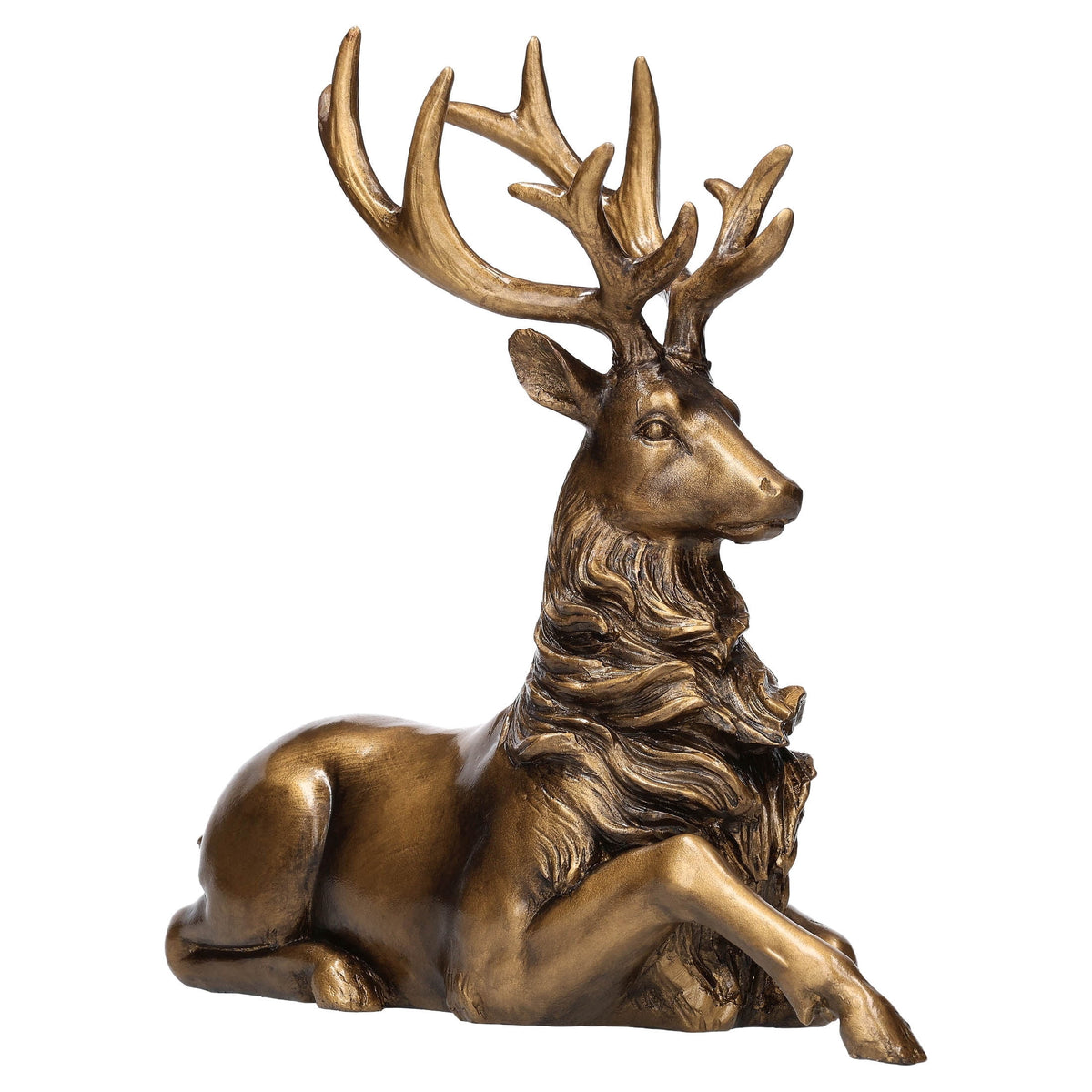Sitting Deer Christmas Decoration, Gold, 11", by Holiday Time