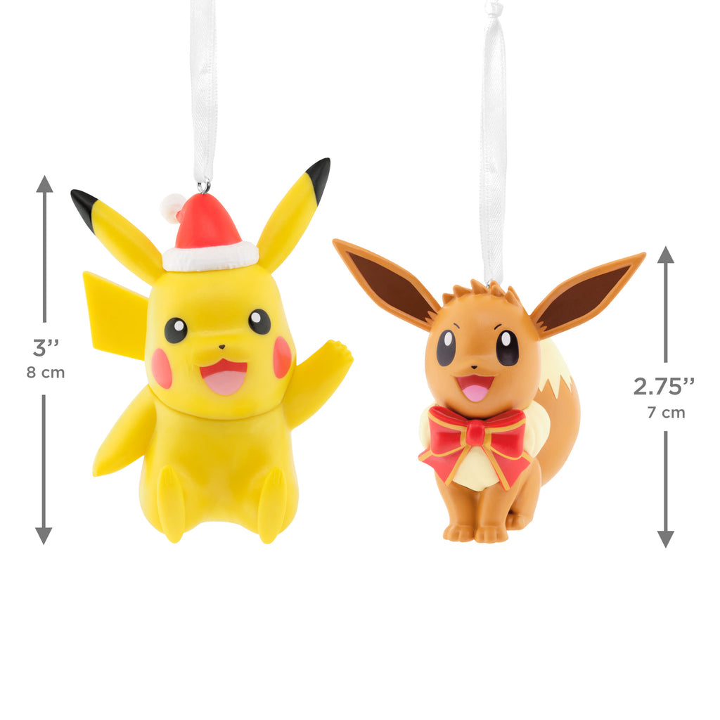 Hallmark Christmas Ornaments (Pokémon Pikachu and Eevee), Set of 2, 1 Count