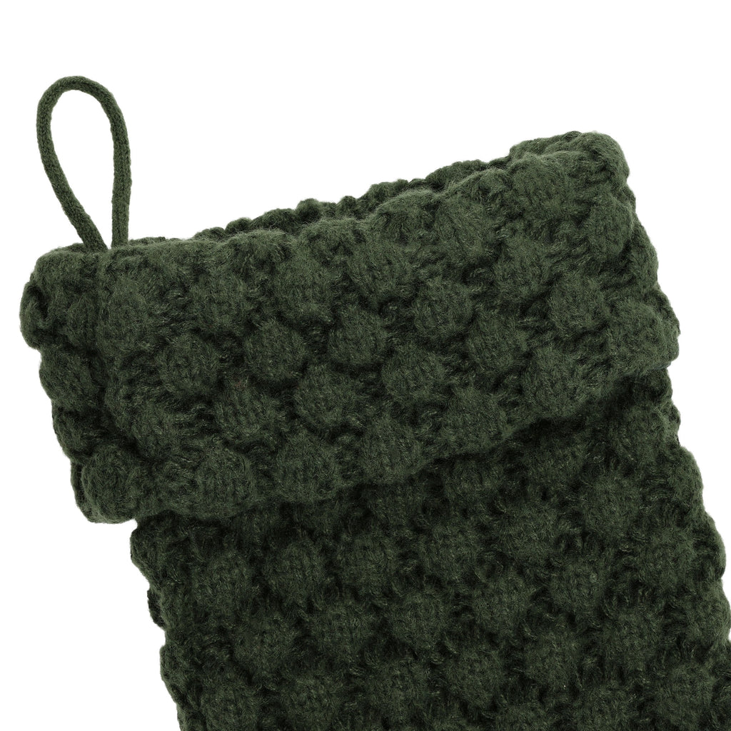 My Texas House Textured Knit Ralph Christmas Stocking, Green, 20"