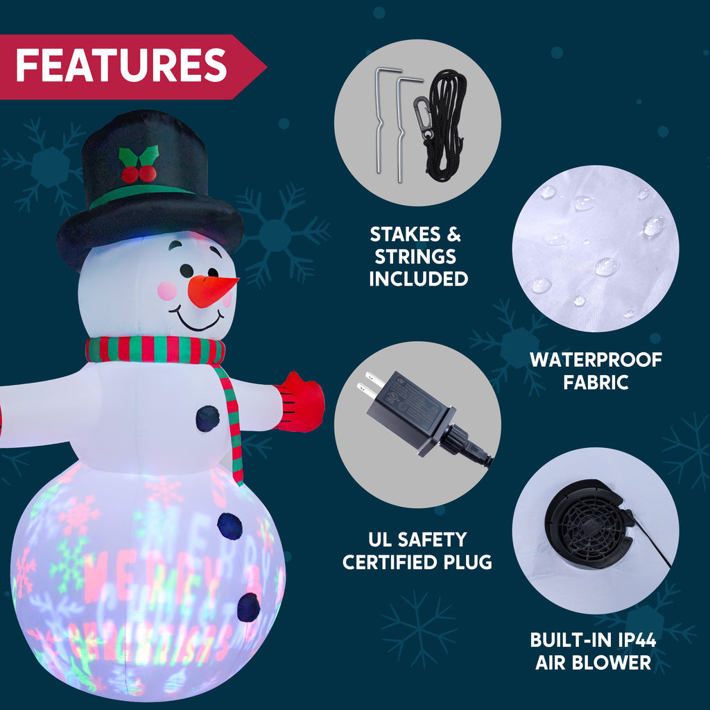 Joyfy 6 FT Christmas Inflatables Snowman Outdoor Decorations,Snowman Christmas Blow Ups Yard Christmas with Built-in LEDs for Holiday Party Garden Lawn Decor